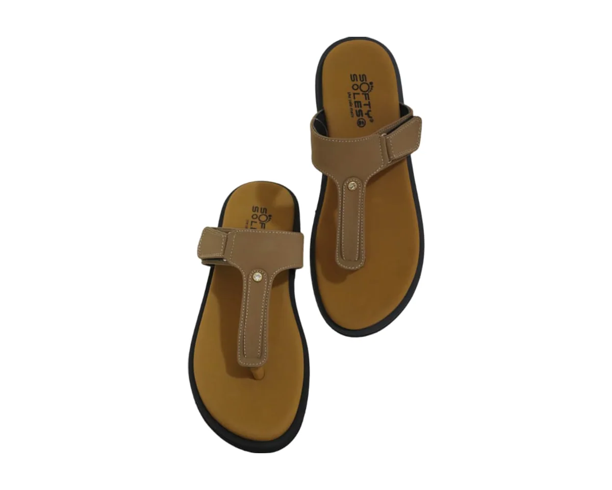 T-Strap Sandal · Ladies in Tan