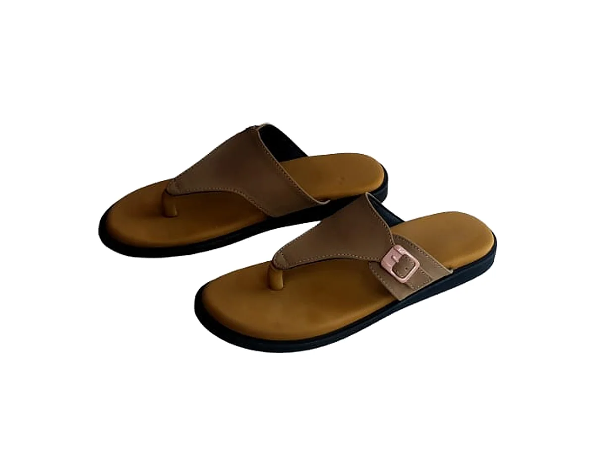 T-Strap Sandal · Ladies in Camel